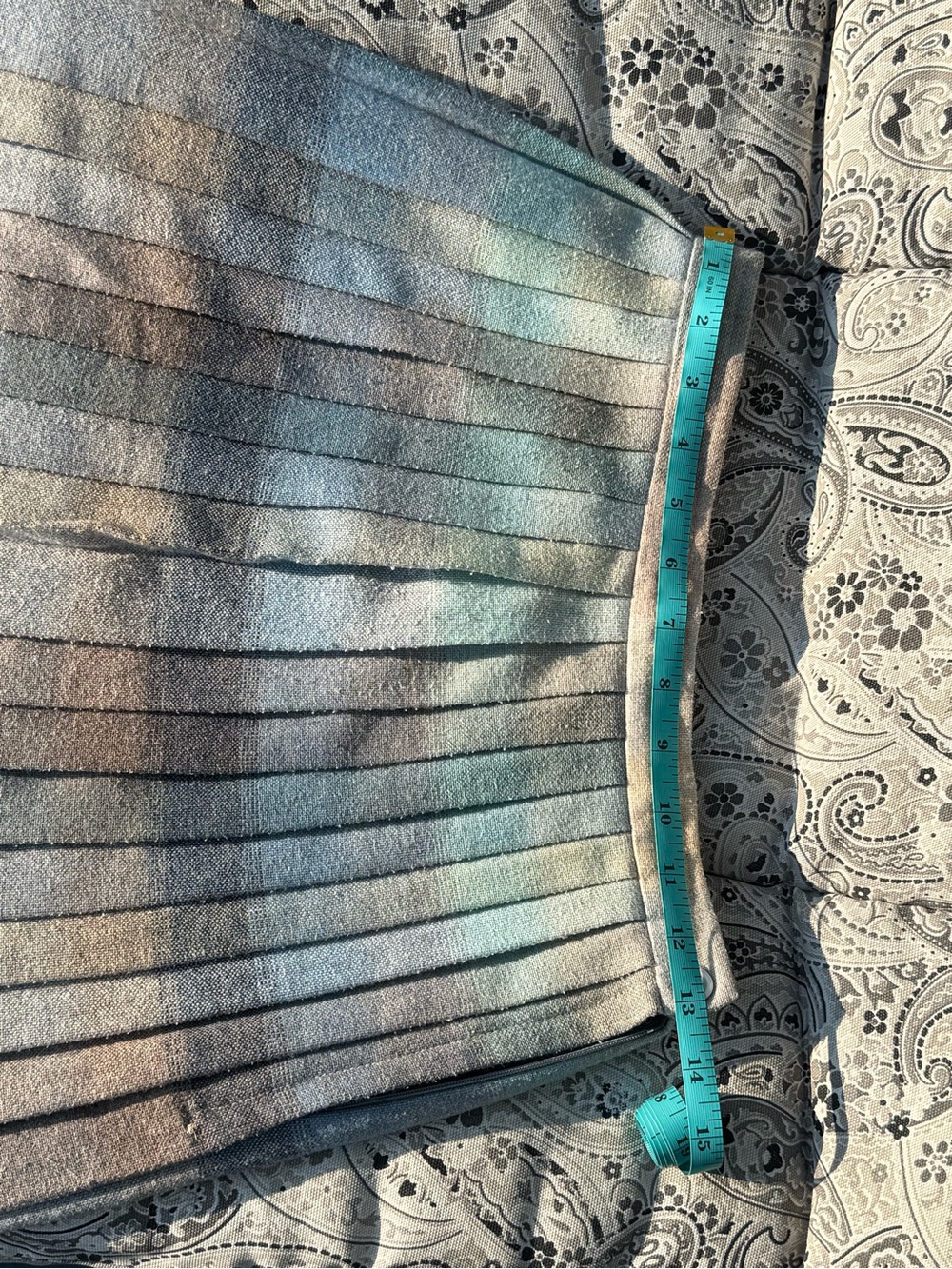 Vintage Pleated Pastel Plaid Wool Blend Midi Skirt - Picture 5 of 8